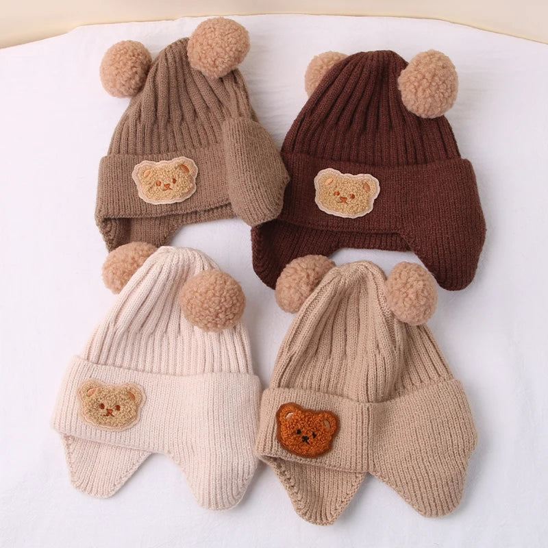 Winter Bear Ear Baby Beanie