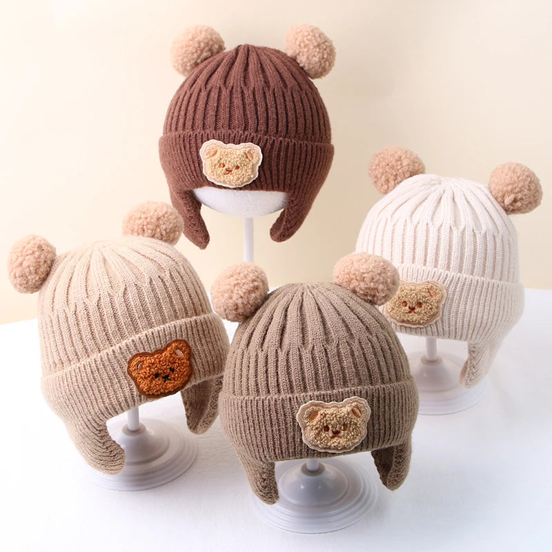 Winter Bear Ear Baby Beanie