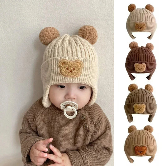 Winter Bear Ear Baby Beanie