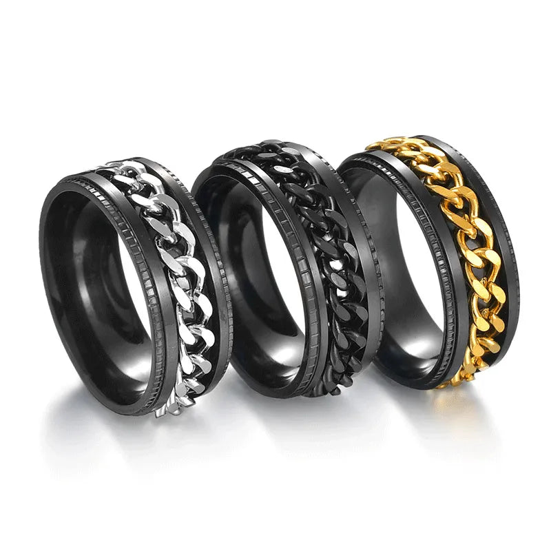 Titanium Steel Rotatable Chain Couple Ring